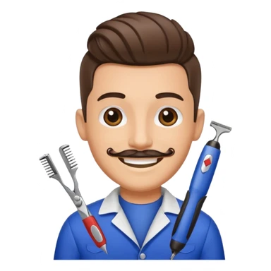 barber with clipper sticker