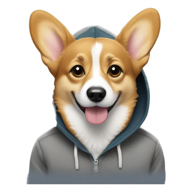 Corgi wearing hoodie sticker
