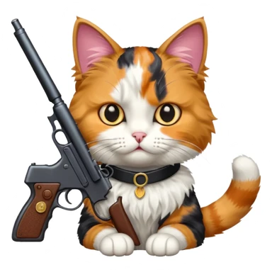 Cat with a gun sticker