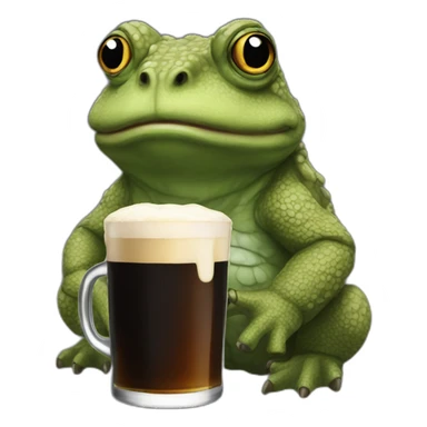 bufo having a pint of guinness sticker