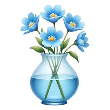 Light blue flowers in vase sticker