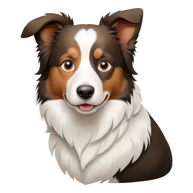 Border collie dog with only one black ear sticker