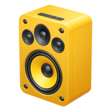 mac os icon yellow audio speaker isometric sticker