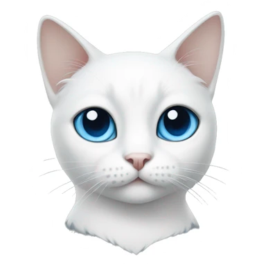 white cat with black and blue eyes  sticker