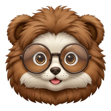 yuvarlak gözlüklü hayvan  sticker