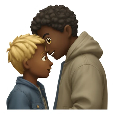 intimate moment between two boys sticker