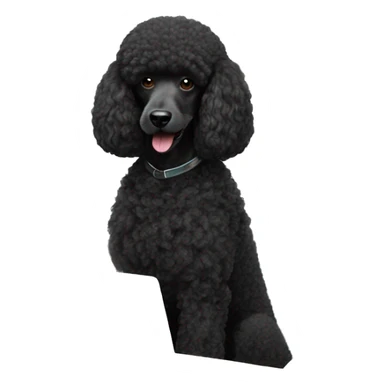 Black poodle goes to work sticker