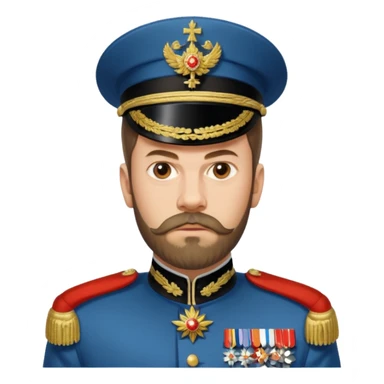 Nicholas II, Russian tsar, ornate military dress, no hat sticker
