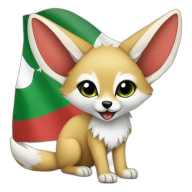 Fennec with Algerian flag sticker