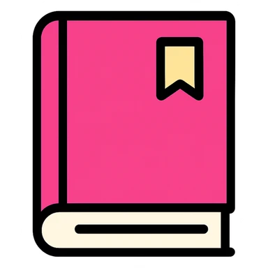 closed pink book with bookmark clean icon sticker