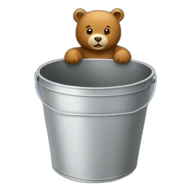 bucket with bear inside sticker