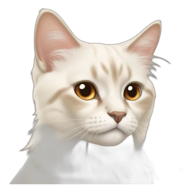 white Himalayan flame point cat with brown eyes and brown tipped ears sticker