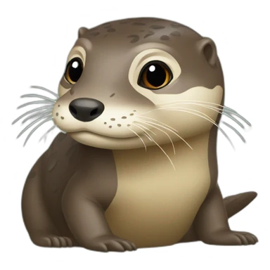 Loutre sur tortue sticker