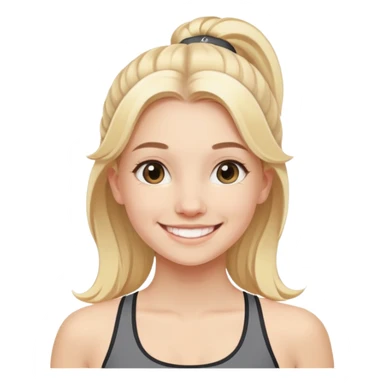 cute blonde girl smiling wearing lululemon set  sticker
