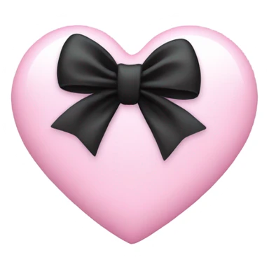 baby pink heart wrapped in black bow sticker
