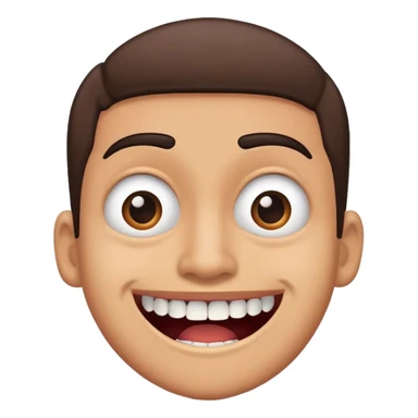 Confused eyebrows with toothy smile sticker