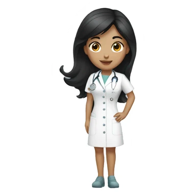 nurse with black hair sticker