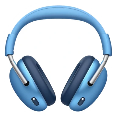 blue AirPods Max headphones with heart accents sticker