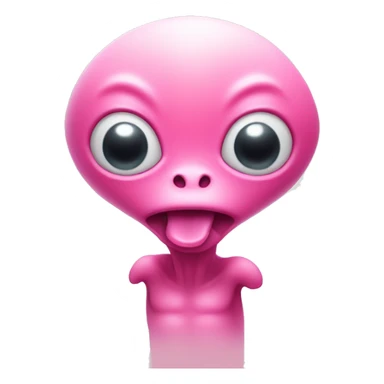 Cute little pink alien sticking out it’s small little tongue  sticker