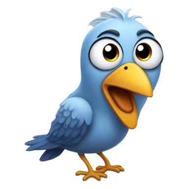 bird with goofy face sticker