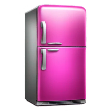 Realistic metallic hot pink fridge isolated.  sticker