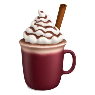 Burgundy cup of hot chocolate  sticker