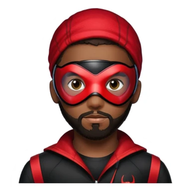 Miles Morales with beard, eye mask, low fade hair cut sticker