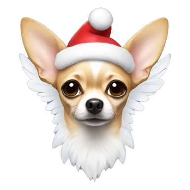 Chihuahua with Santa hat and angel wings  sticker