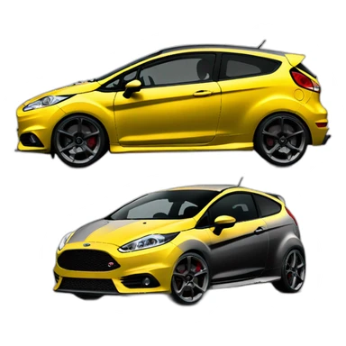 Black MK7 Ford Fiesta ST with gunmetal rims sticker