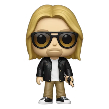 funko pop kurt cobain  with Sunglasses Nirvana sticker