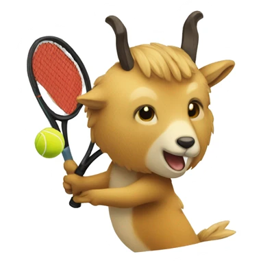 Chamois playing tennis sticker