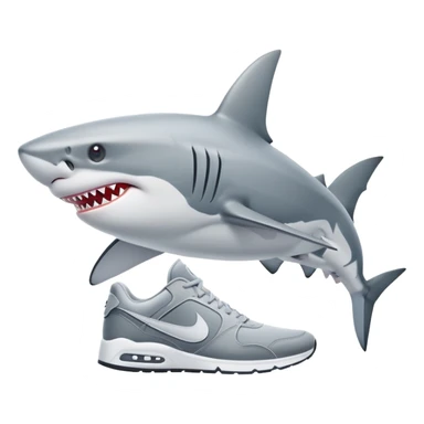 Tiburon con zapatillas nike  sticker