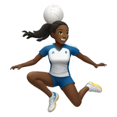 Volleyball black girl player jumping sticker