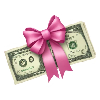 pink money with pink bow sticker