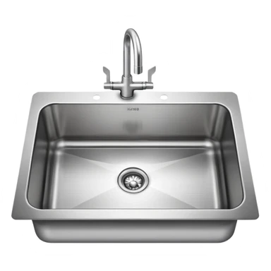 kitchen sink with a single wide white bowl inside sticker