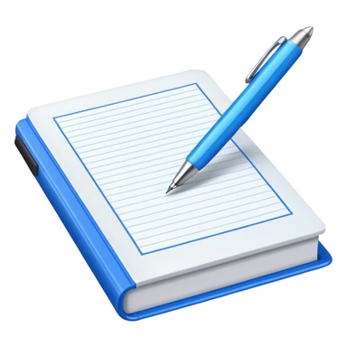 open textbook with a pen beside it sticker