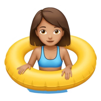 Girl tanning on floatie in pool sticker