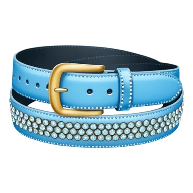 a bedazzled sky blue belt sticker