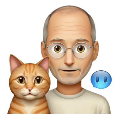 Cat talking to Steve Jobs  sticker