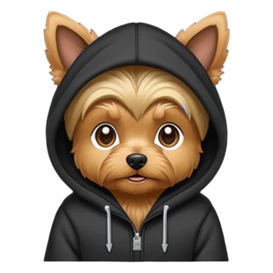Yorkie wearing a hoodie  sticker