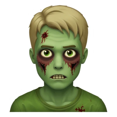 handsome aesthetic dark blonde hair zombie man with green skin sticker