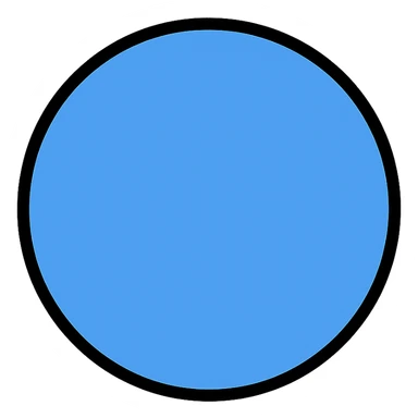 flat blue circle icon sticker