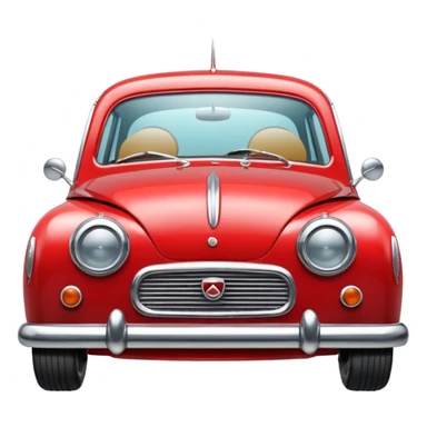 red small retro car front sticker