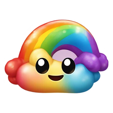 Rainbow poop emoji with bows sticker