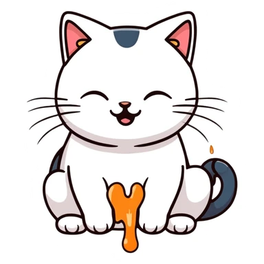 cat vomiting sticker