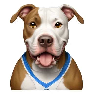 Pit bull with football jersey sticker