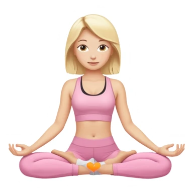 Yoga Blonde Girl With Light Pink Clothes n sticker
