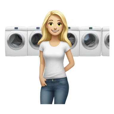 Pretty white woman laundry  sticker