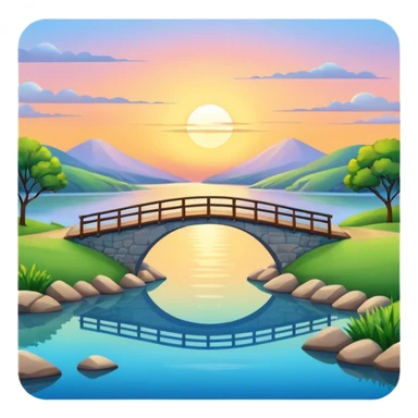 sunrise landscape with a bridge sticker