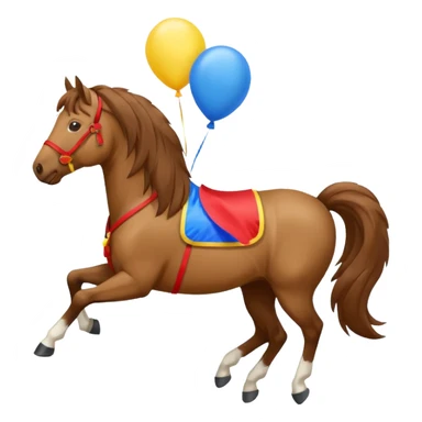 A horse inhaling air from a balloon sticker